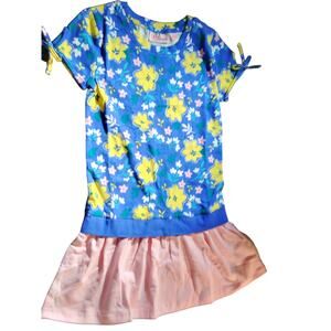 A for Awesome S/S Dropwaist Casual Dress w/ Leggings, LRG Ellis Blue Floral NWOT